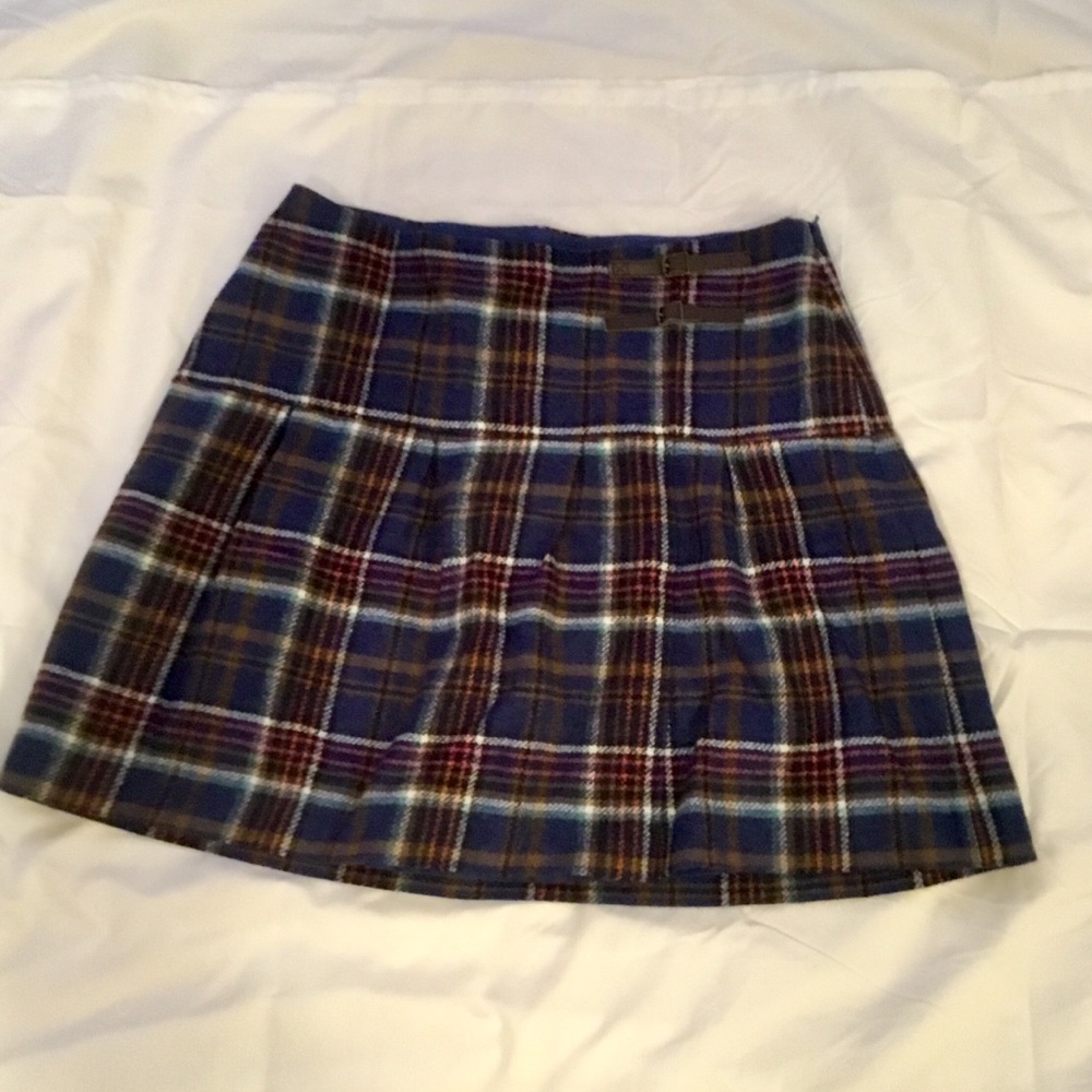 Plaid Biden 100% wool skirt, size US 14L